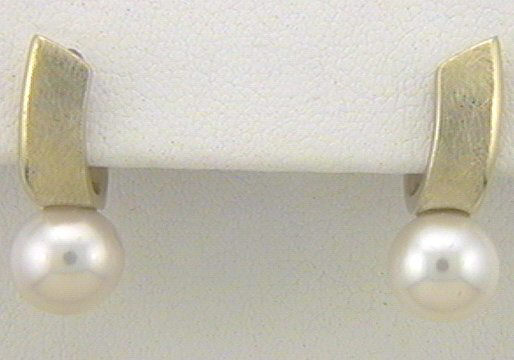 Kopf.-und Ohrschmuck Ref.-Nr.: 148/154459 585/- Gold 2 S&uuml;&szlig;wasser Zuchtperle 