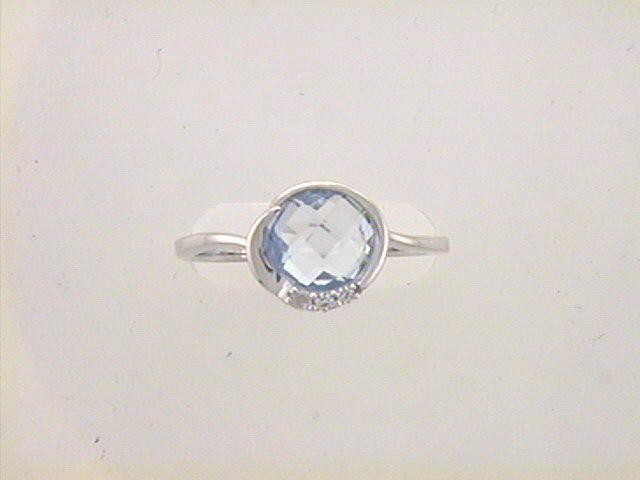 Max Fr&ouml;hlich Ring Ref.-Nr.: 14-167 333/- Gold, wei&szlig; 1 Topas blau  3 Zirkonia   Ringgr&ouml;&szlig;e 52