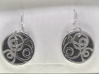 Kopf.-und Ohrschmuck Ref.-Nr.: 2738-7903 925/- Silber 2 Onyx 