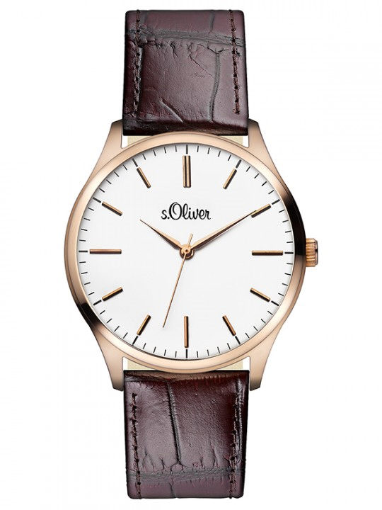 S. Oliver Herrenuhren Stahl Leder Quartz 50 Meter Ref.-Nr.: SO-2534-LQ 