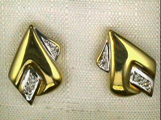 Kopf.-und Ohrschmuck Ref.-Nr.: 11-836-93 585/- Gold 6 Diamant Wesselton deutliche Einschl&uuml;sse Brillantschliff 0.04ct. 