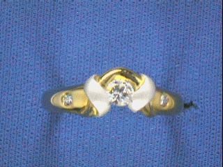 Handschmuck Ref.-Nr.: 471-049-85 585/- Gold 1 Diamant Wesselton kleine Einschl&uuml;sse Brillantschliff 0.24ct. 