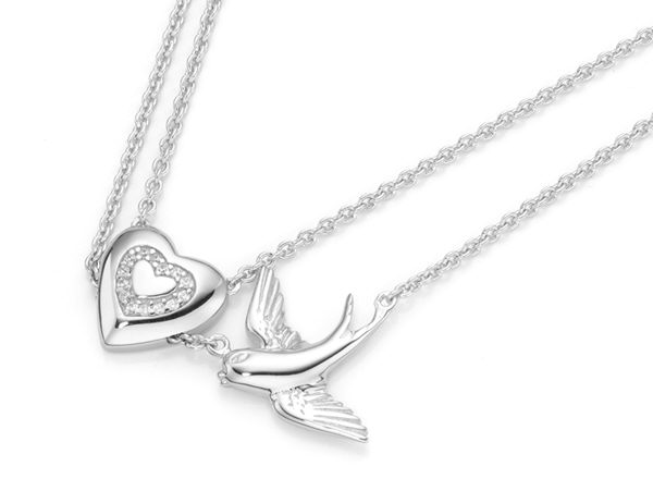 Halsschmuck Ref.-Nr.: 910939450 925/- Silber 14 Zirkonia  Wei&szlig; 