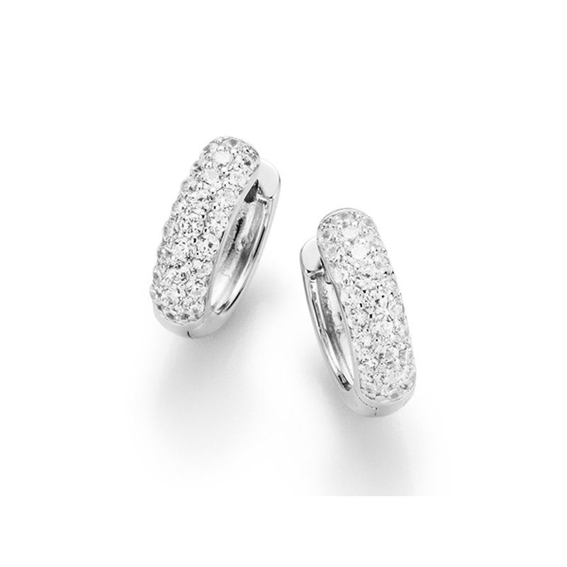 Giorgio Martello Kopf.-und Ohrschmuck Ref.-Nr.: 410319 925/rh/- Silber, Rhodiniert 50 Zirkonia  Wei&szlig; Brillantschliff 