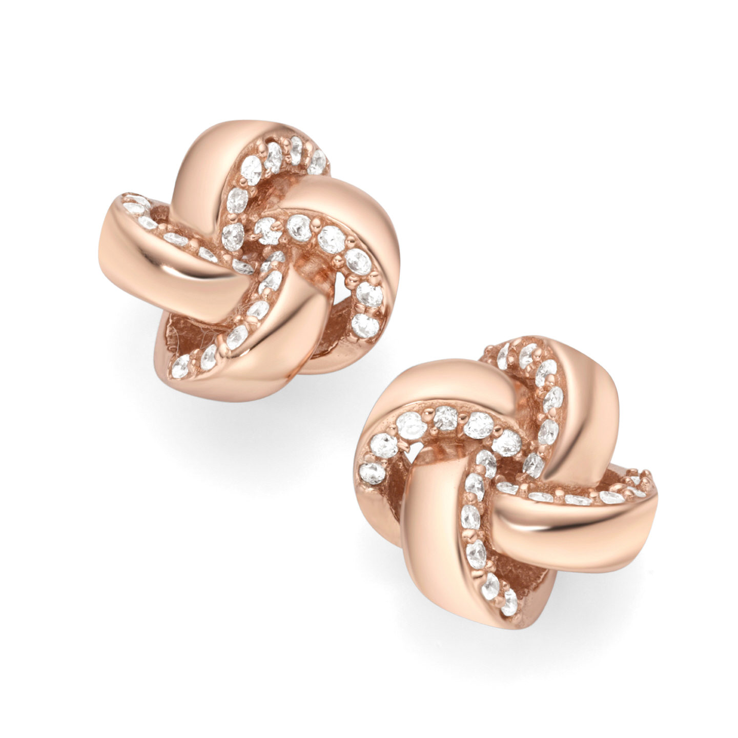 Kopf.-und Ohrschmuck Ref.-Nr.: 411339 925/- Silber, Ros&eacute; 2 Zirkonia  Wei&szlig; 2 Zirkonia  schwarz 