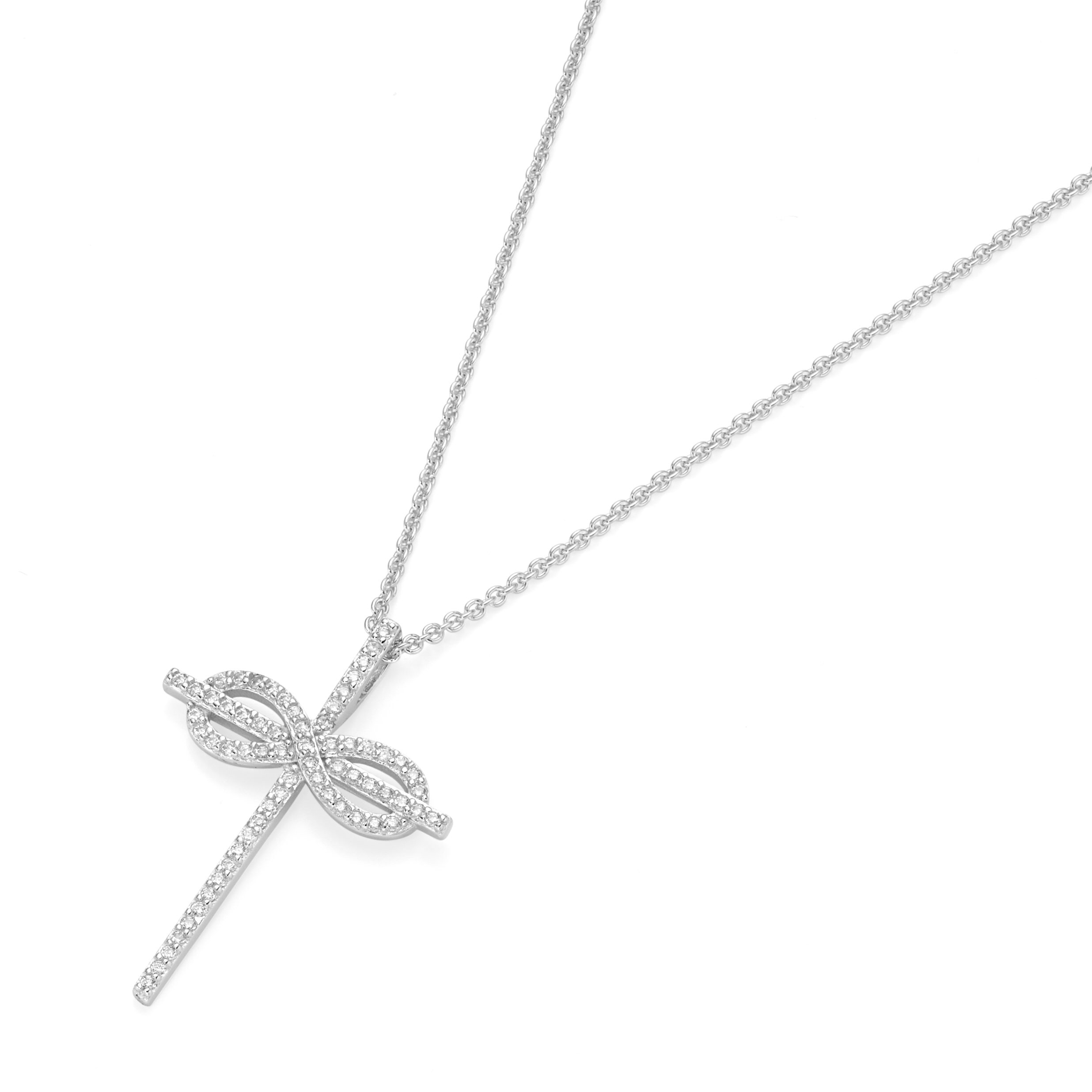 Halsschmuck Ref.-Nr.: 911909450 925/- Silber 65 Zirkonia  Wei&szlig; Unbekannt/ Nicht Definierbar Brillantschliff 