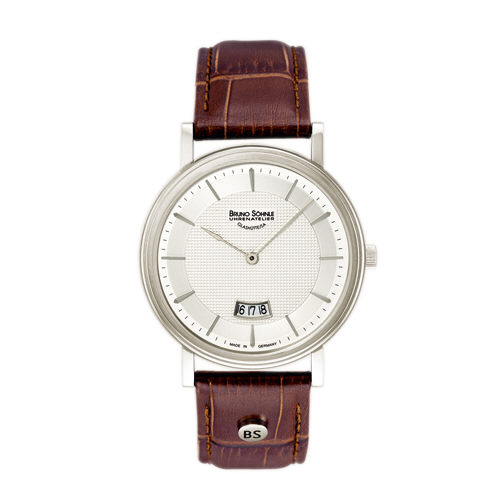Bruno S&ouml;hnle Herrenuhren Stahl Leder Quartz 30 Meter Ref.-Nr.: 17-13109-241 