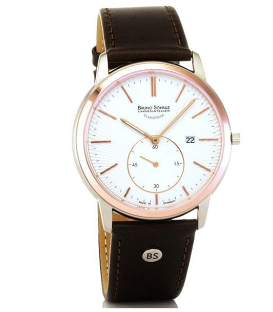 Bruno S&ouml;hnle Herrenuhren Stahl Leder Quartz 30 Meter Ref.-Nr.: 17-63159-251 