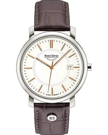 Bruno S&ouml;hnle Herrenuhren Stahl Leder Quartz 50 Meter Ref.-Nr.: 17-13142-245 
