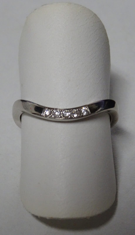 Handschmuck Ref.-Nr.: Ring WG 585 585/- Gold, wei&szlig; 5 Diamant Top Wesselton kleine Einschl&uuml;sse Brillantschliff 0,05ct.  Ringgr&ouml;&szlig;e 52
