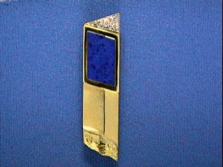 Halsschmuck Ref.-Nr.: C5058-G 585/- Gold 4 Diamant Wesselton kleine Einschl&uuml;sse Brillantschliff 0.06ct. 1 Lapis Lazuli 