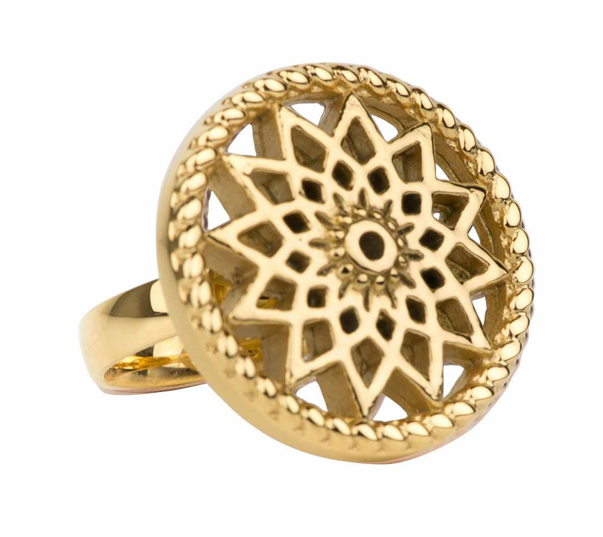 Traumf&auml;nger Ringe Ref.-Nr.: TFR0156GO  Vergoldet/- Edelstahl, gelb Ringgr&ouml;&szlig;e 56