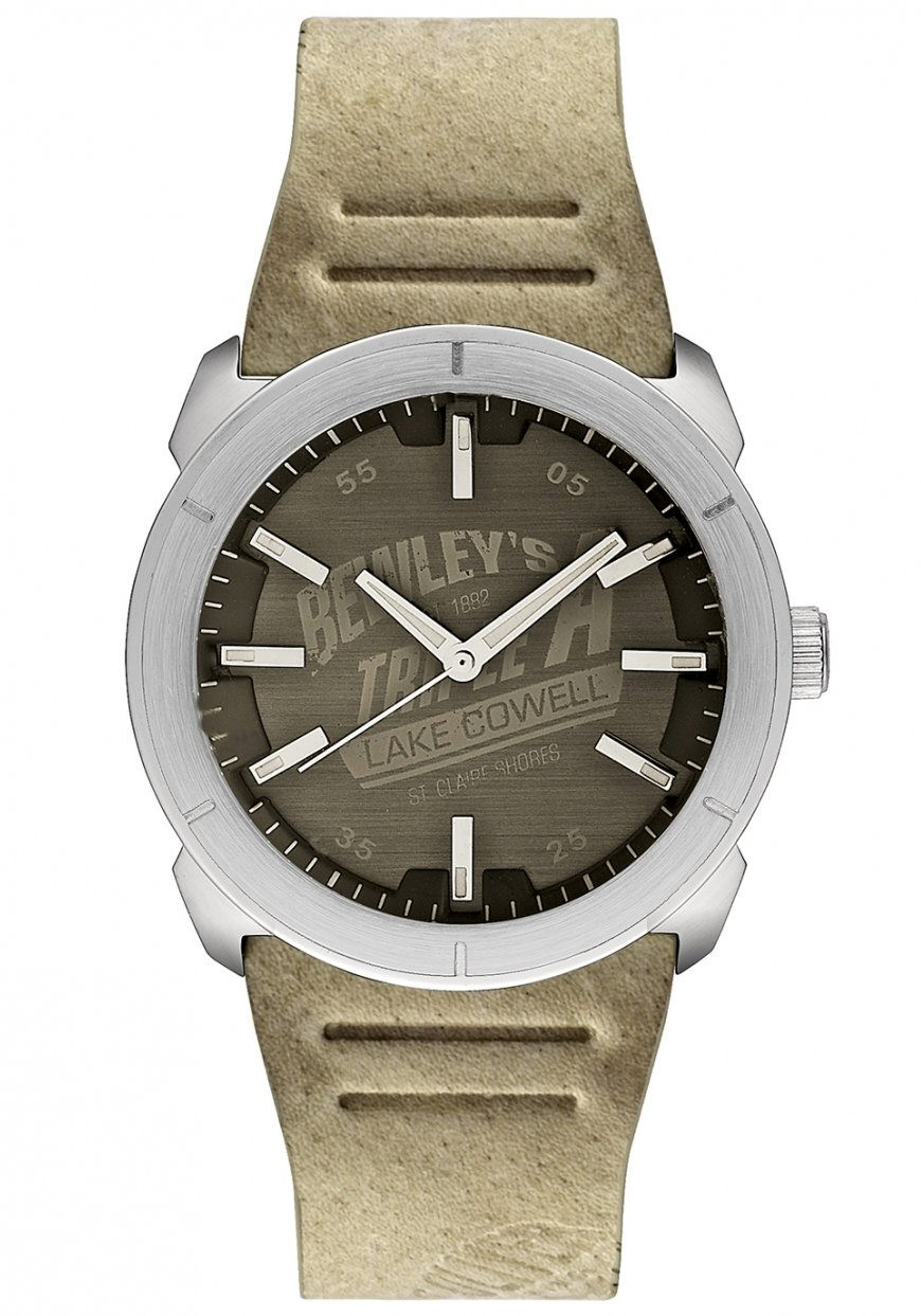 S. Oliver Herrenuhren Stahl Leder Quartz 30 Meter Ref.-Nr.: SO-2034-LQ 