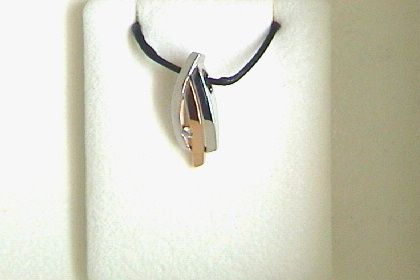 Wilhelm M&uuml;ller Halsschmuck Ref.-Nr.: 256089019 585/- Gold, Gelbgold/Weissgold 1 Diamant Wesselton kleine Einschl&uuml;sse Brillantschliff 0,03ct. 
