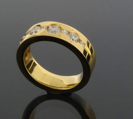 Ringe Ref.-Nr.: 1449260 750/- Gold 9 Diamant Wesselton kleine Einschl&uuml;sse Brillantschliff 1,00ct.  Ringgr&ouml;&szlig;e 55