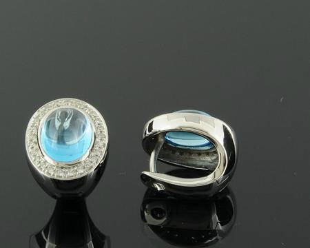 Kopf.-und Ohrschmuck Ref.-Nr.: 2896010 585/- Gold 50 Diamant Wesselton kleine Einschl&uuml;sse Brillantschliff 0.25ct. 2 Topas 
