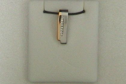 Wilhelm M&uuml;ller Halsschmuck Ref.-Nr.: 256194019 585/- Gold, Wei&szlig;gold/Rosegold 8 Diamant Wesselton kleine Einschl&uuml;sse Brillantschliff 0,10ct. 