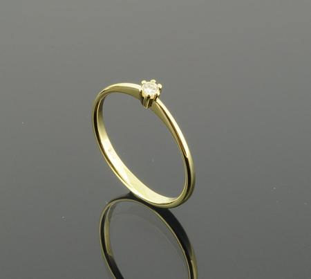 Wilhelm M&uuml;ller Handschmuck Ref.-Nr.: 1291970 585/- Gold, gelb 1 Diamant Wesselton kleine Einschl&uuml;sse Brillantschliff 0,05ct.  Ringgr&ouml;&szlig;e 54