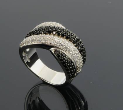 Handschmuck Ref.-Nr.: 7456790 925/- Silber 86 Zirkonia 86 Zirkonia  schwarz 