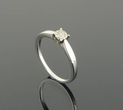 Ringe Ref.-Nr.: 1586630 585/- Gold, wei&szlig; 11 Diamant Wesselton sehr kleine Einschl&uuml;sse 0,13ct.  Ringgr&ouml;&szlig;e 54