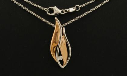 Halsschmuck Ref.-Nr.: 2565161 585/- Gold 1 Diamant Wesselton deutliche Einschl&uuml;sse Brillantschliff 0.04ct. 