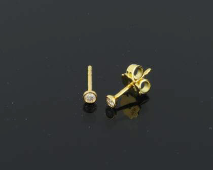 Kopf.-und Ohrschmuck Ref.-Nr.: 2878020 750/- Gold 2 Diamant Top Wesselton kleine Einschl&uuml;sse Brillantschliff 0.08ct. 