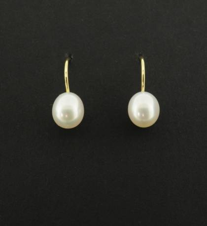 Kopf.-und Ohrschmuck Ref.-Nr.: 6978200 375/- Gold 2 S&uuml;&szlig;wasser Zuchtperle 6,0-6,5 mm Oval 