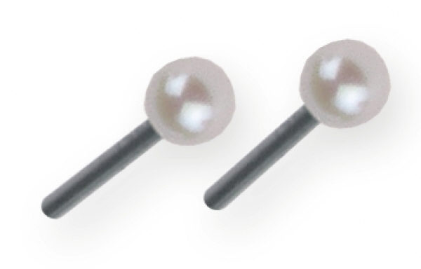 Ernstes Design Kopf.-und Ohrschmuck Ref.-Nr.: E144 EST/- Stahl 2 S&uuml;&szlig;wasser Zuchtperle 4,0-4,5 mm