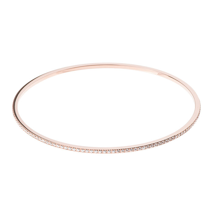 Ernstes Design Armreif Ref.-Nr.: A160.2.WH Edelstahl, Ros&eacute; Zirkonia  
