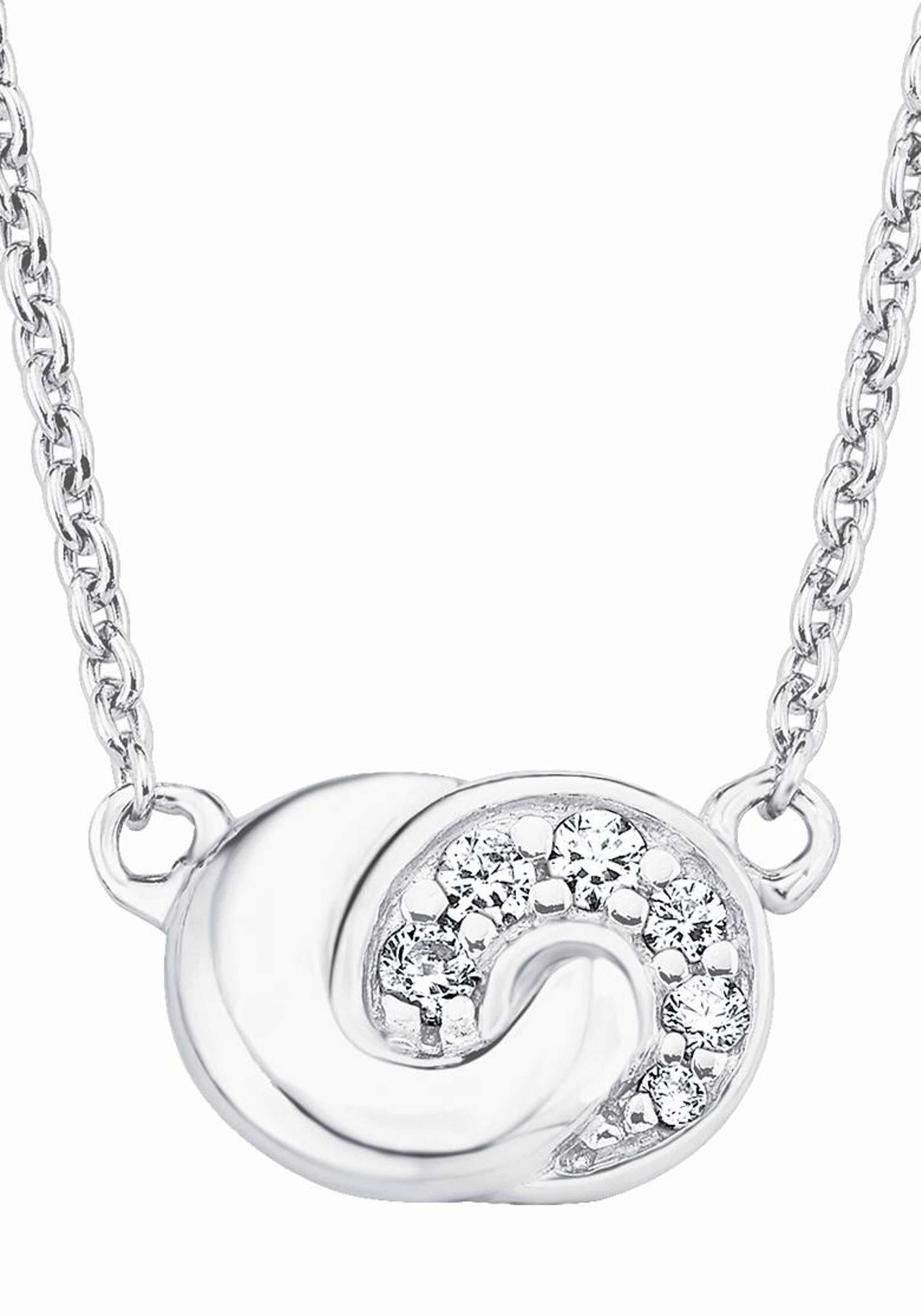 S. Oliver SO PURE Halskette Halsschmuck Ref.-Nr.: 2017186 925/- Silber, wei&szlig; L&auml;nge 40+5cm