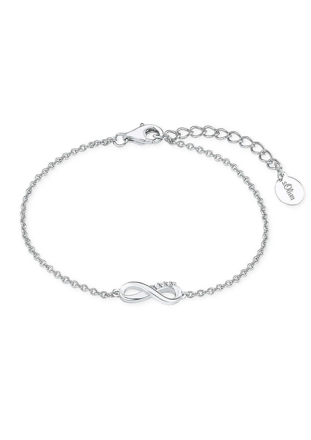 S. Oliver s.Oliver Armband Ref.-Nr.: 2017243 925/rh/- Silber, Rhodiniert  Zirkonia  Wei&szlig;  L&auml;nge 16+3cm
