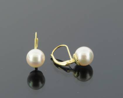 Kopf.-und Ohrschmuck Ref.-Nr.: 6917070 333/- Gold 2 S&uuml;&szlig;wasser Zuchtperle 8,0 bis 8,5 mm Wei&szlig; Rund 