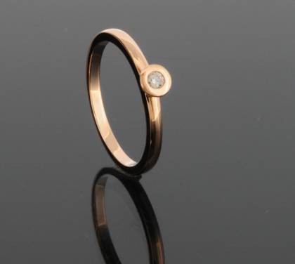 Handschmuck Ref.-Nr.: 1293550 585/- Gold 1 Diamant Wesselton kleine Einschl&uuml;sse Brillantschliff 0.06ct. 