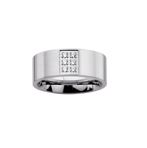 Engelkemper Ringe Ref.-Nr.: BFRE9052/56 Edelstahl, Silber Zirkonia  Wei&szlig;  Ringgr&ouml;&szlig;e 56 Individual-Nr. BFRE9052/56