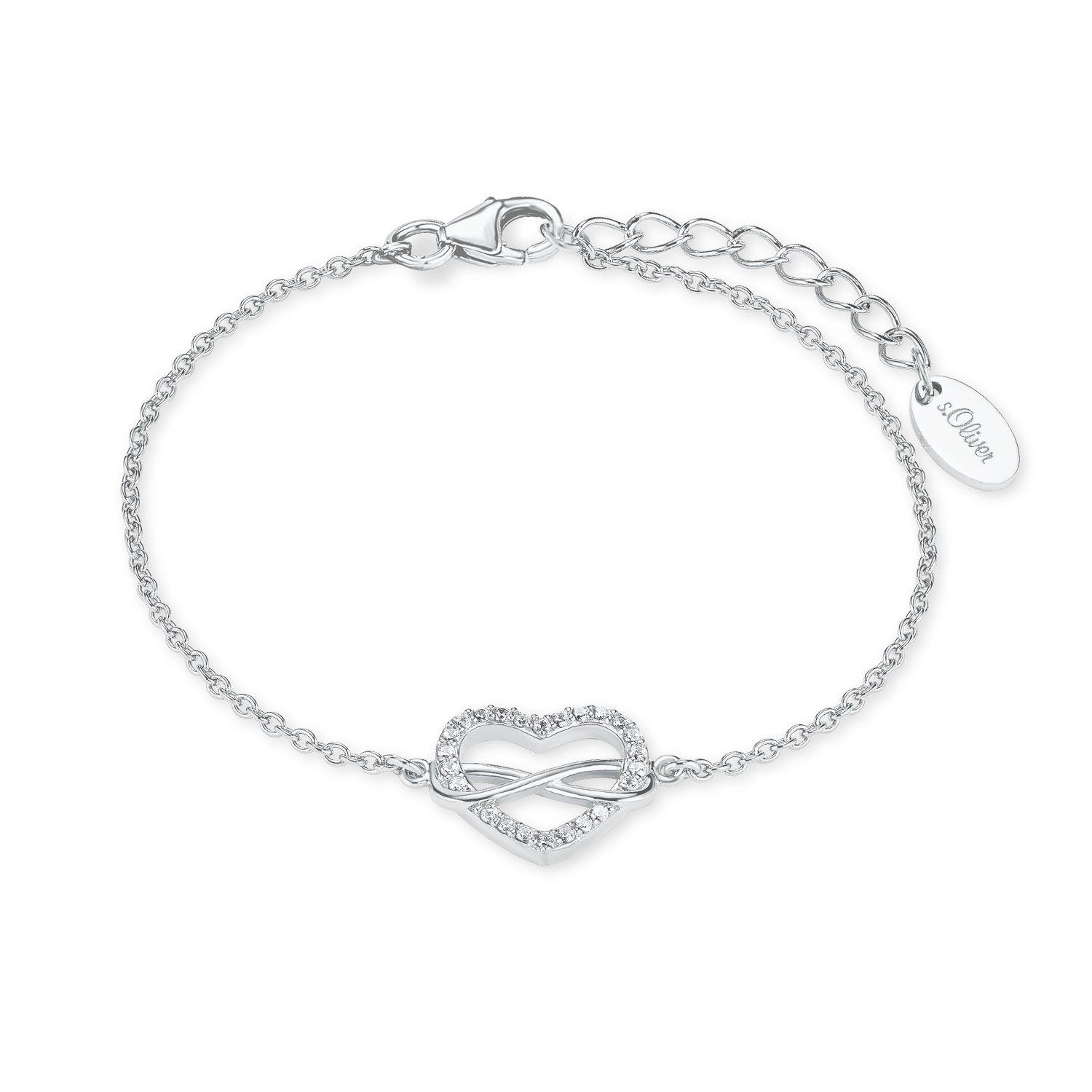 S. Oliver s.Oliver Armband Ref.-Nr.: 2020972 925/rh/- Silber, Rhodiniert Zirkonia  Wei&szlig;  L&auml;nge 17+3cm
