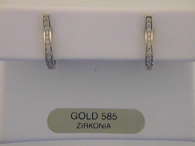 Max Fr&ouml;hlich Ohrschmuck Ref.-Nr.: OS 172739 585/- Gold, gelb 24 Zirkonia  Wei&szlig; 