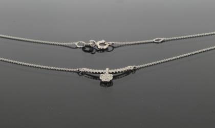 Wilhelm M&uuml;ller Halsschmuck Ref.-Nr.: 548434019 21 Zirkonia  Wei&szlig; Brillantschliff  333WG 