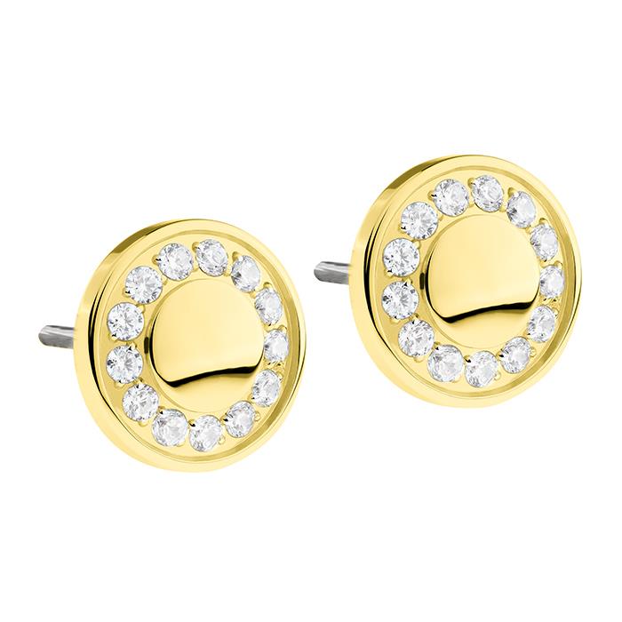 Ernstes Design Ohrringe Ref.-Nr.: E450.WH EST/- Edelstahl, gold Zirkonia  