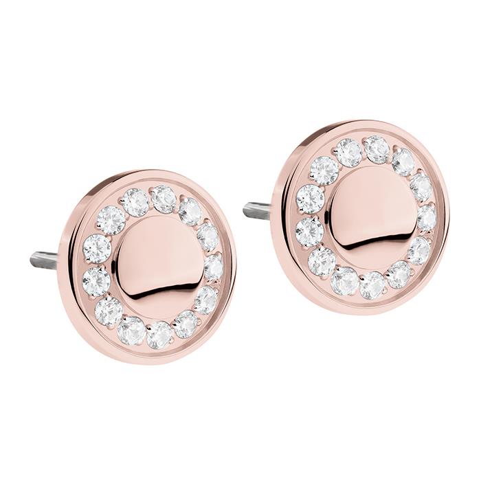 Ernstes Design Ohrringe Ref.-Nr.: E451.WH  Vergoldet/- Edelstahl, Ros&eacute; Zirkonia  