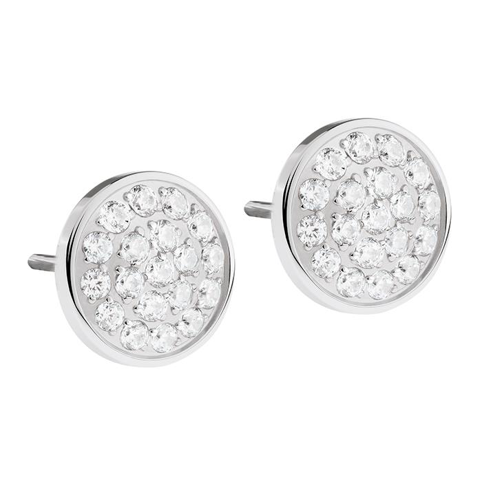 Ernstes Design Ohrringe Ref.-Nr.: E452.WH Edelstahl, Silber Zirkonia  Wei&szlig; 