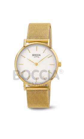 Boccia Damenuhren Ziffernblatt: Weiss Index  Titan Milanaiseband Quartz 30 Meter Ref.-Nr.: 3281-06