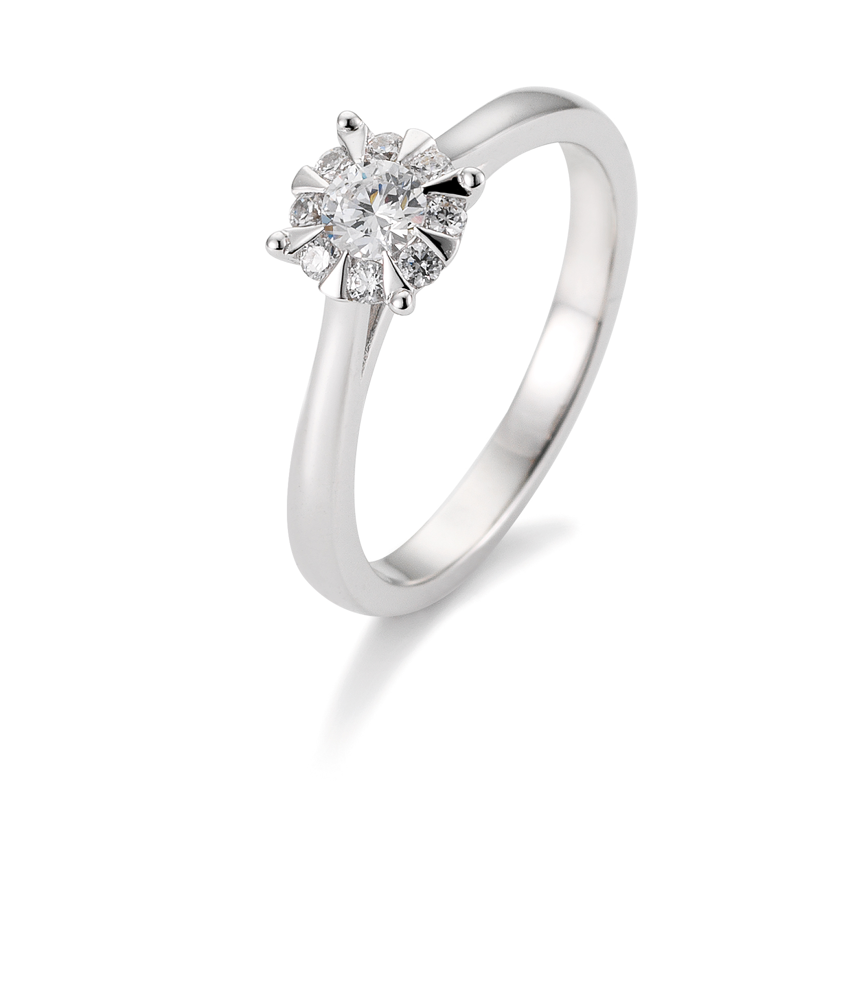 Saint Maurice Handschmuck Ref.-Nr.: 4105765-0 585/- Gold, wei&szlig; 9 Diamant Wesselton kleine Einschl&uuml;sse Brillantschliff 0,39ct.  Ringgr&ouml;&szlig;e 53