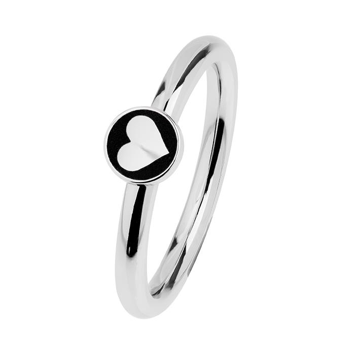 Ernstes Design Ringe Ref.-Nr.: R477.55 Edelstahl, Silber schwarz Ringgr&ouml;&szlig;e 55
