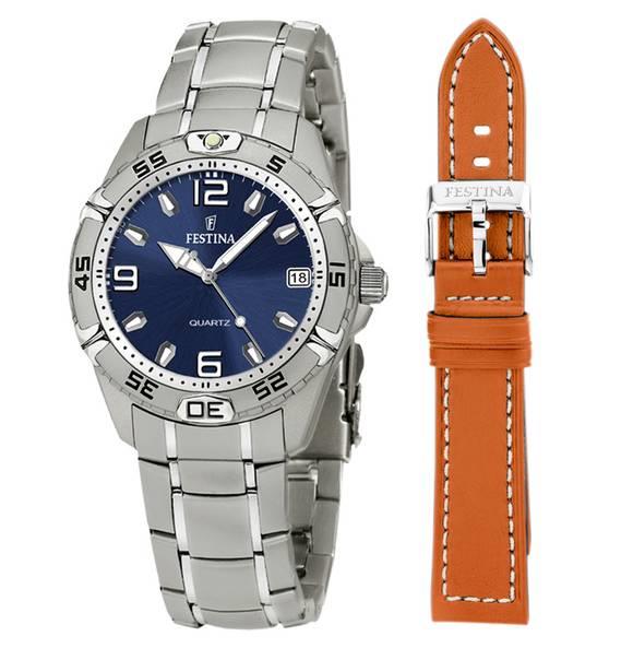 Festina Damenuhren Ziffernblatt: Blau Index  EST/- Stahl, wei&szlig; Metall Quartz 100 Meter Ref.-Nr.: F16171/4 Ind.-Nr: 16171