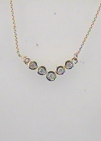 Max Fr&ouml;hlich Halsschmuck Ref.-Nr.: 131/173150/385 585/- Gold, gold 5 Diamant Wei&szlig; gr&ouml;&szlig;ere Einschl&uuml;sse Brillantschliff 0,04ct.  L&auml;nge 38,5+2cm