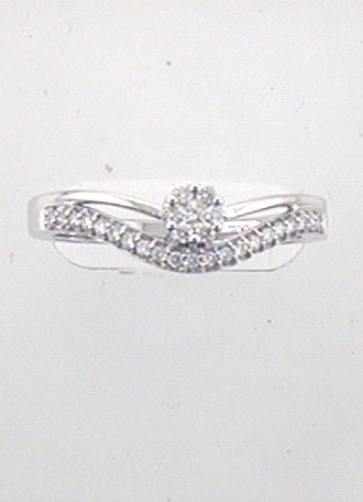 Mio Fallegro Damenring Ref.-Nr.: mf1848 585/- Gold, wei&szlig; 28 Diamant Wesselton kleine Einschl&uuml;sse Brillantschliff 0,25ct.  Ringgr&ouml;&szlig;e 56