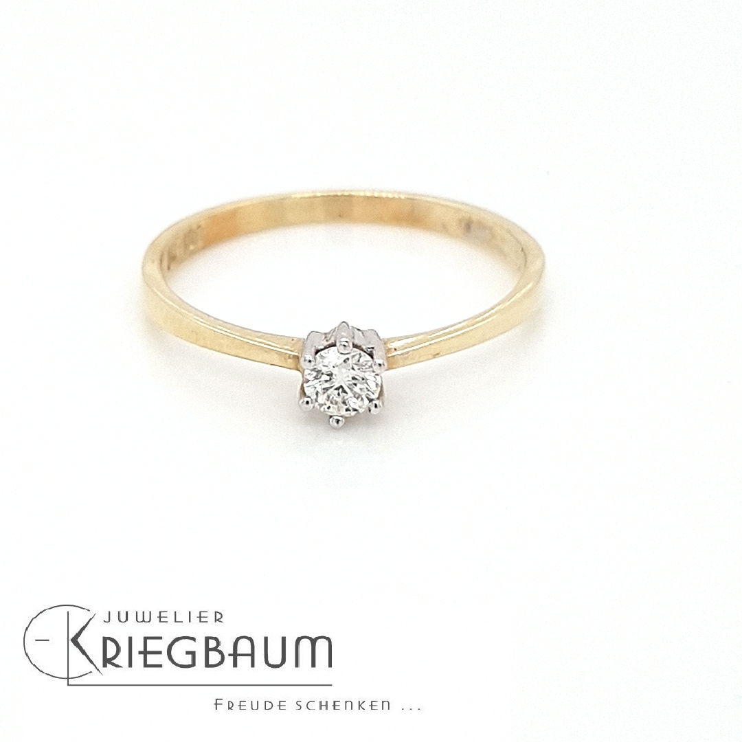 Max Fr&ouml;hlich Ringe Ref.-Nr.: BRI12.15SI 585/- Gold, bicolor 1 Brillant Wesselton  Weiss kleine Einschl&uuml;sse Brillantschliff 0,15ct.  Ringgr&ouml;&szlig;e 54