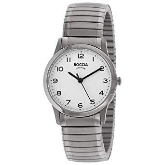 Boccia Damenuhren Ziffernblatt: Weiss Index  Zugband Metall Quartz 50 Meter Ref.-Nr.: 3287-01