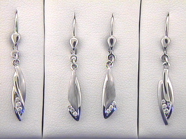 Max Fr&ouml;hlich Kopf.-und Ohrschmuck Ref.-Nr.: 201/166666 925/- Silber, wei&szlig; Zirkonia  Wei&szlig; Brillantschliff 