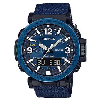 Casio Pro Trek Herrenuhren Ziffernblatt: Blau Index  Textilband Solar 100 Meter Ref.-Nr.: PRG-600YB-2ER Ind.-Nr: PRG-600YB